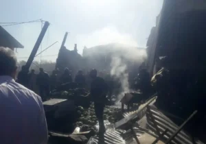 اولین تصاویر از سقوط یک فروند بالگرد در میدان ترهبار+ عکس