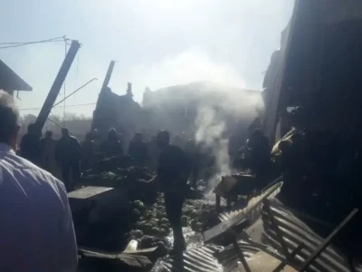 اولین تصاویر از سقوط یک فروند بالگرد در میدان ترهبار+ عکس