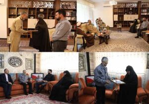 دیدار امیر دریادار سیاری با خانواده شهیدان نصیرزاده و دره باغی