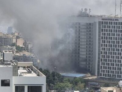 آتش‌سوزی گسترده در تهران / هتل استقلال دچار حریق شد؟