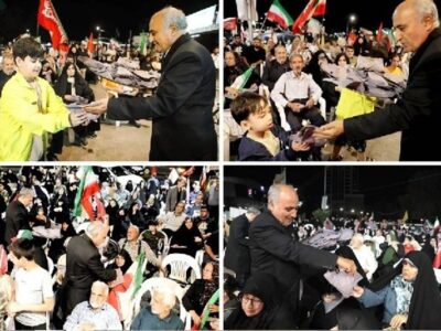 ابلاغ پیام تقدیر تولیت آستان قدس رضوی به مردم در ۵۹ نقطه تجمعات مردمی
