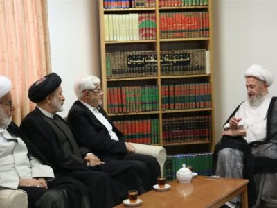 دیدار عارف با آیتالله سبحانی در قم