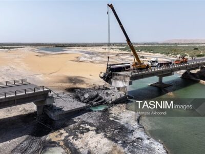 پل نیمه‌کار بندرخمیر تا ۲۰ روز آینده زیر بار ترافیک می‌رود